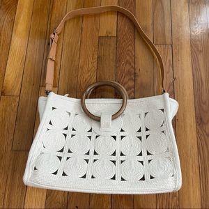 Target canvas Tote shoulder bag with bamboo handle